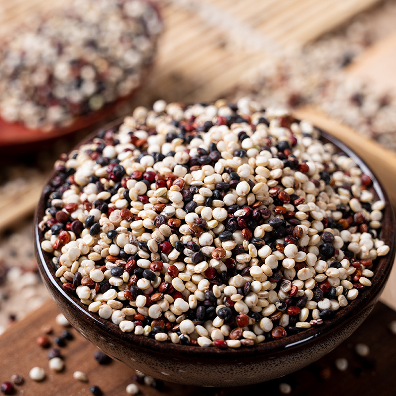 Tricolor quinoa 500g black red white wheat kernel brown rice coarse grains cereals wholesale substitute plateau quinoa rice
