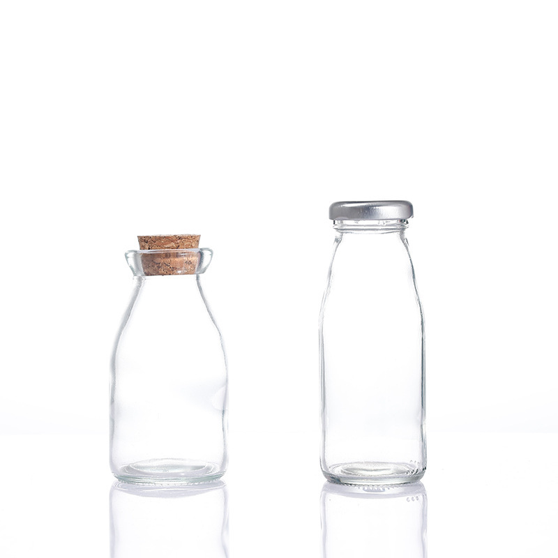 Wholesale 200ml transparent glass old yogurt bottle high temperature resistant fresh milk milk bottle jam pudding bottle printable logo