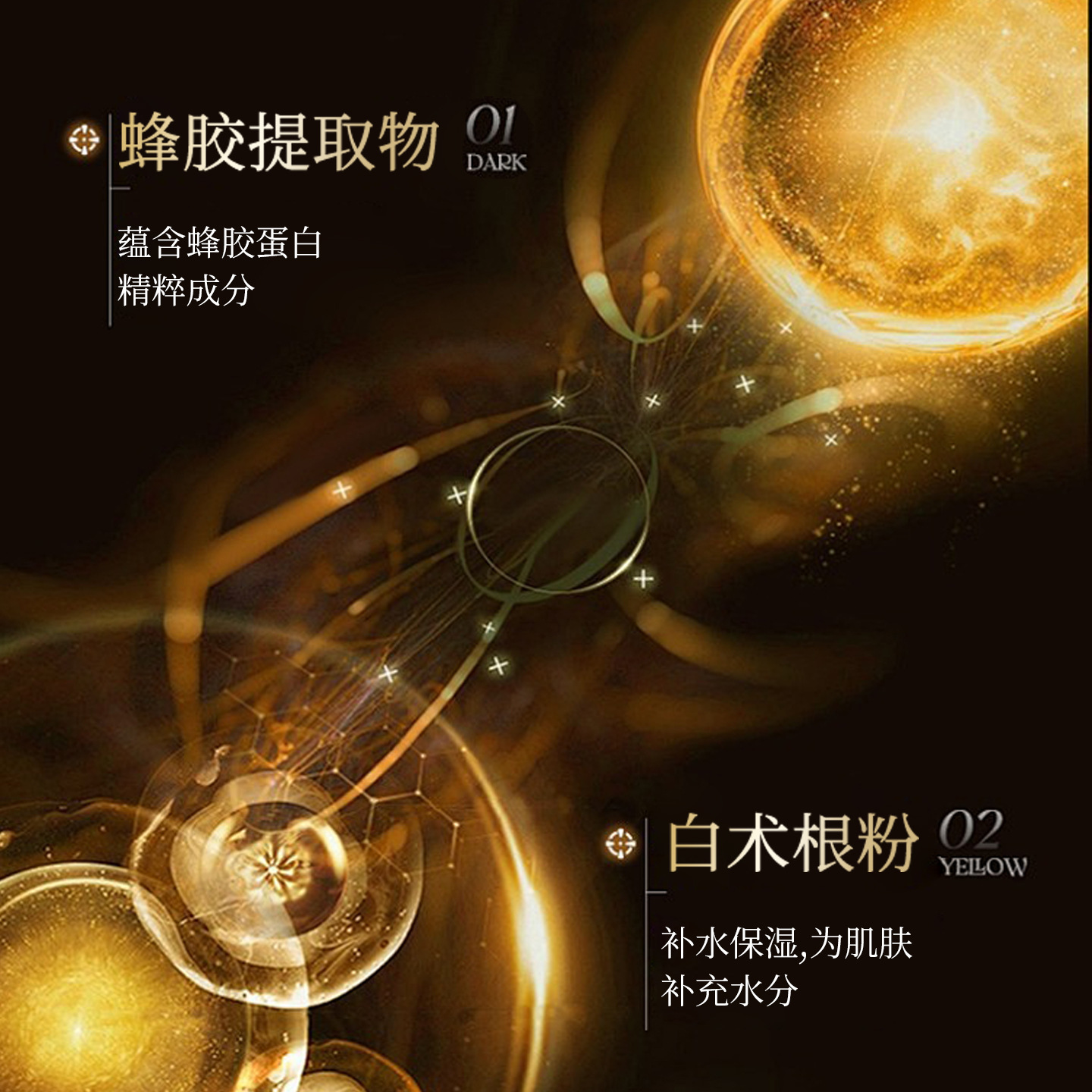 Three-Leaf Queen Propolis Protein Anti-Wrinkle Firming Facial and Neck Mask for Delicate Skin, Anti-Wrinkle and Lightening of Lines, Elasticity and Firming