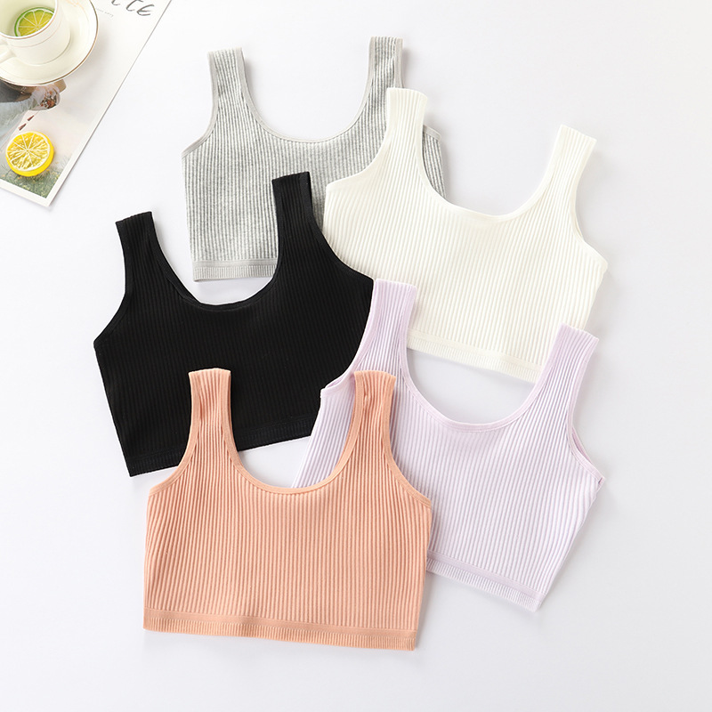 Girls' Tube Top, Pure Cotton, Medium and Large Kidsren's Bra, Middle and High School Girls' Vest, Suspender Intimates, Development Period Kidsren's Bra
