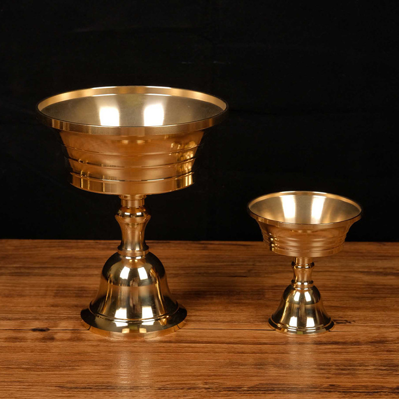Brass Butter Lamp, Everlasting Lamp, Religious Temple, Buddhist Temple Lamp, Solid Liquid Dual-Purpose Candle Holder, Cup Buddha Lamp