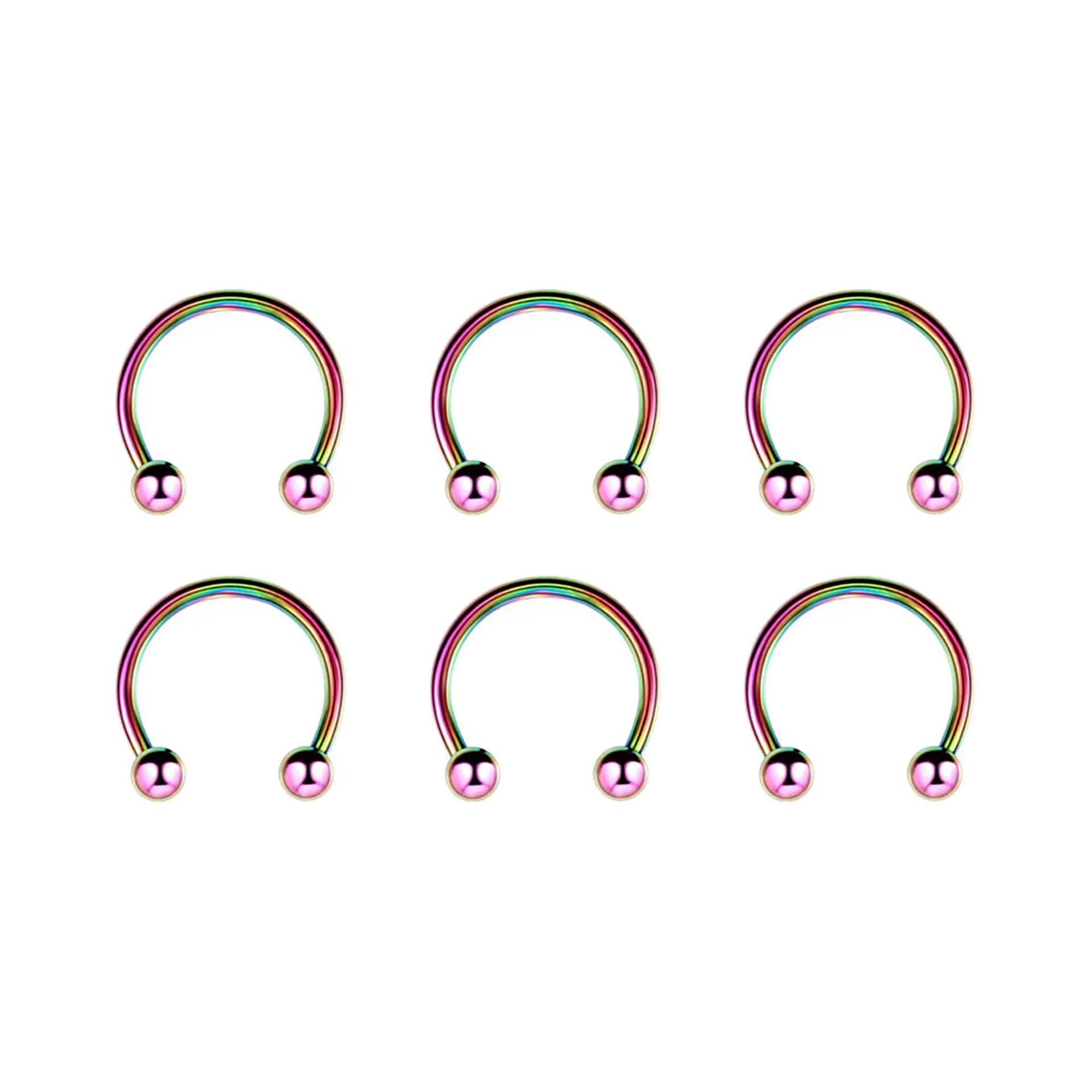 Amazon explosions factory direct supply titanium steel D-ring lip ring earrings nasal septum right angle horseshoe ring fairy puncture