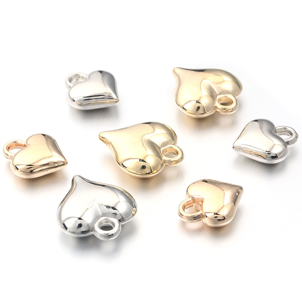 Ccb Heart Pendant Heart Pendant Electroplated Heart Plastic Beads Handmade DIY Bracelet Necklace Earrings Pendant Accessories