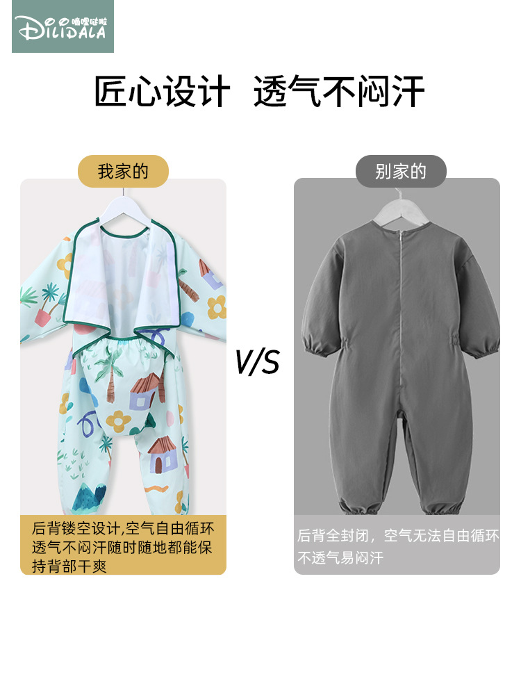 Baby Crawling Clothes, Anti-Dirty Crawling Clothes, Baby One-Piece Smocks, Newborn Clothes, Children's Full-Body Smocks, Crawling Clothes