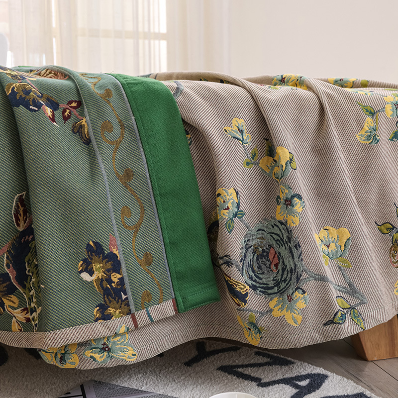 Gauze Blanket Towel Quilt Pure Cotton Casual Blanket Nap Blanket Air Conditioning Pure Cotton Advanced Four Seasons Three-piece Sofa Blanket
