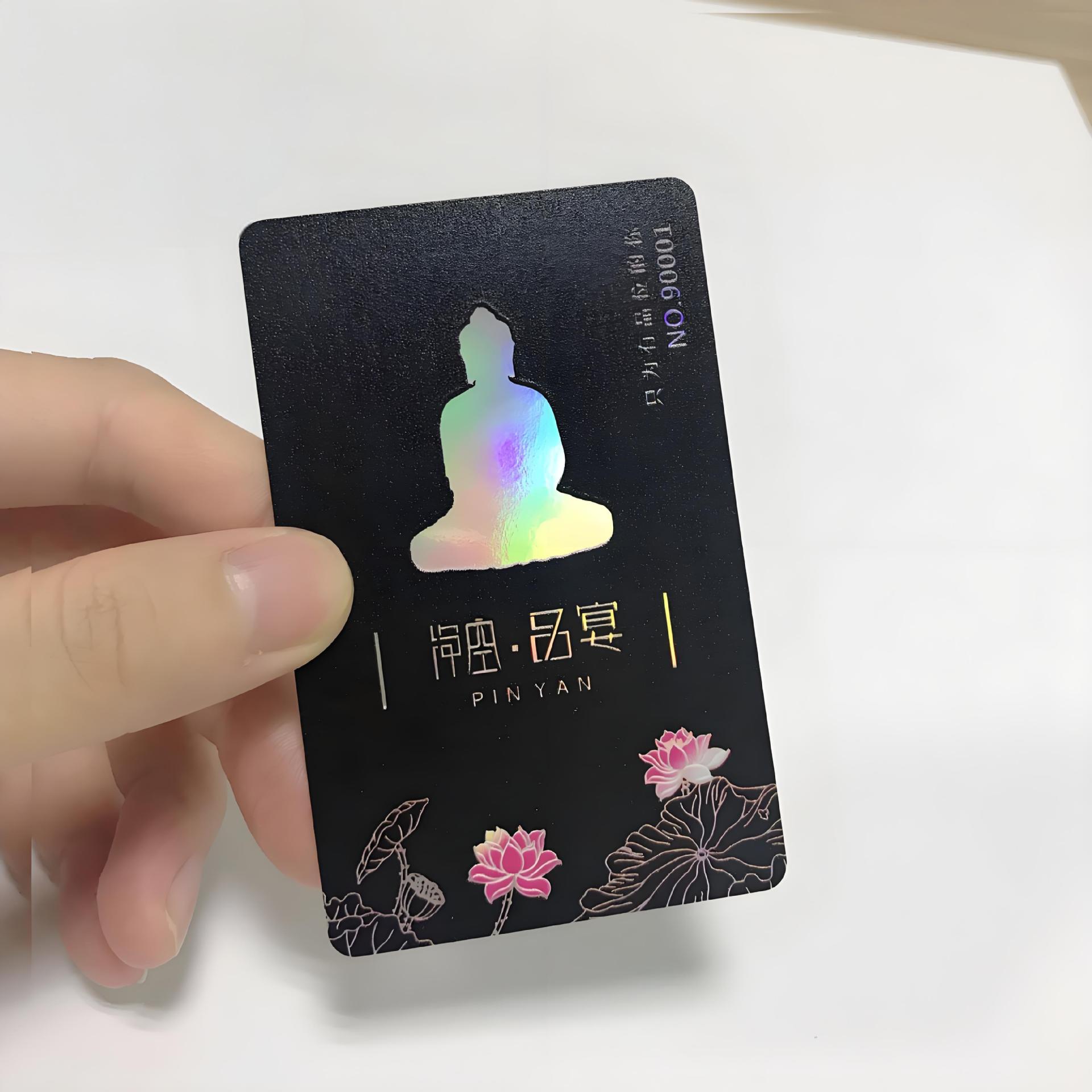 Printing Processing Pvc Varnish Embossed Card Chip Card Serial Number Qr Code Barcode Frosted Waterproof Card Aluminum Plastic