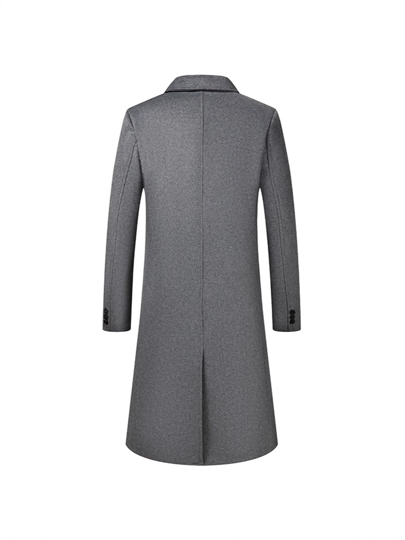 Autumn and winter long wool coat cross-border European size men's coat coat over the knee coat factory cross-border supply