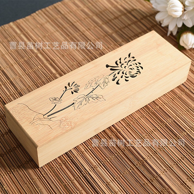 Hollow Rectangular Bamboo Tea Wooden Box Square Wooden Box Wooden Tea Packaging Box Tea Box Bamboo Box