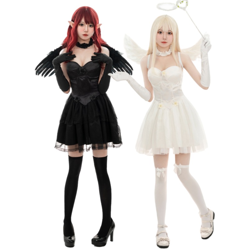 Костюм ангела на Хэллоуин костюм косплея ангела костюм демона ведьмы с ангельскими крыльями женская одежда