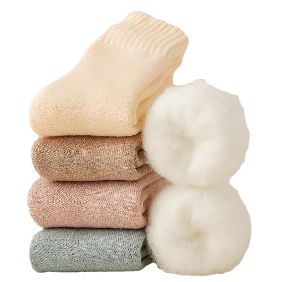 Zhuji Socks for Women, Autumn and Winter Long Socks, Fleece-Lined, Warm and Thick, Suitable for Home, Floor, Sleep, Maternity Socks, Wool Socks