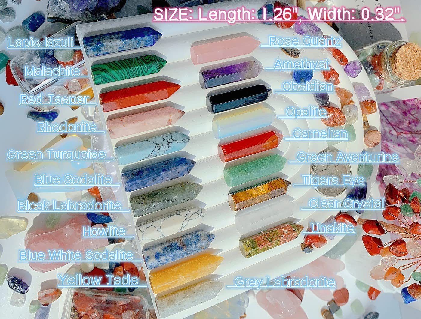 Cross-border natural crystal hexagonal column single pointed crystal column semi-precious stone crystal column ornaments single pointed hexagonal column wholesale