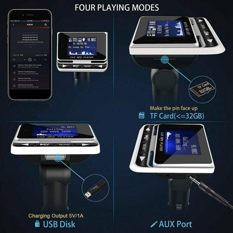 [Cross-border recommend] fm12b car Bluetooth mp3 support card playing FM transmitter audio input