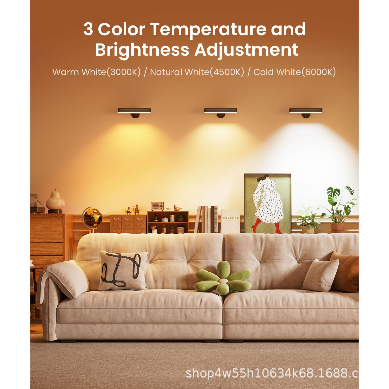 6000mAh large capacity charging magnetic wall lamp RGBWW18 color remote control dimming 360 degree rotation 3 color temperature adjustment