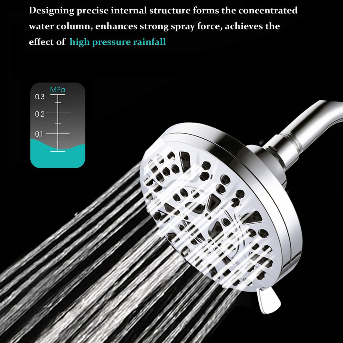 Cross-Border American top spray shower 5-inch 8-function electroplating rain shower nozzle North American water-saving top spray