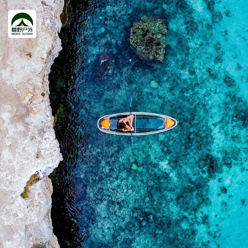 Transparent Internet Celebrity Crystal Glass Boat Scenic Area Single Double Hand Rowing Water Recreation Boat Swimming Pool Durable