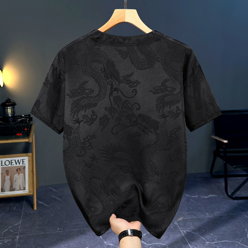 plus size extra large size Chinese style men's summer fat short sleeve suit thin Chinese style men's retro style