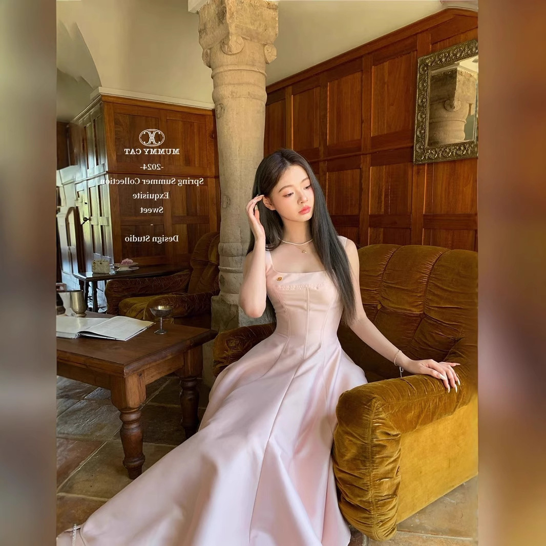 Кот Мама, высококачественный, изысканный, простой, юбка с рыбий хвост, без спинки, легкое платье