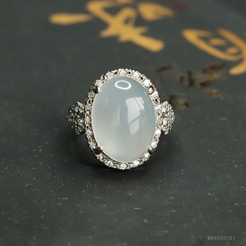 Кольцо из натурального белого халцедона Attache, оптовая продажа, MN 4050101