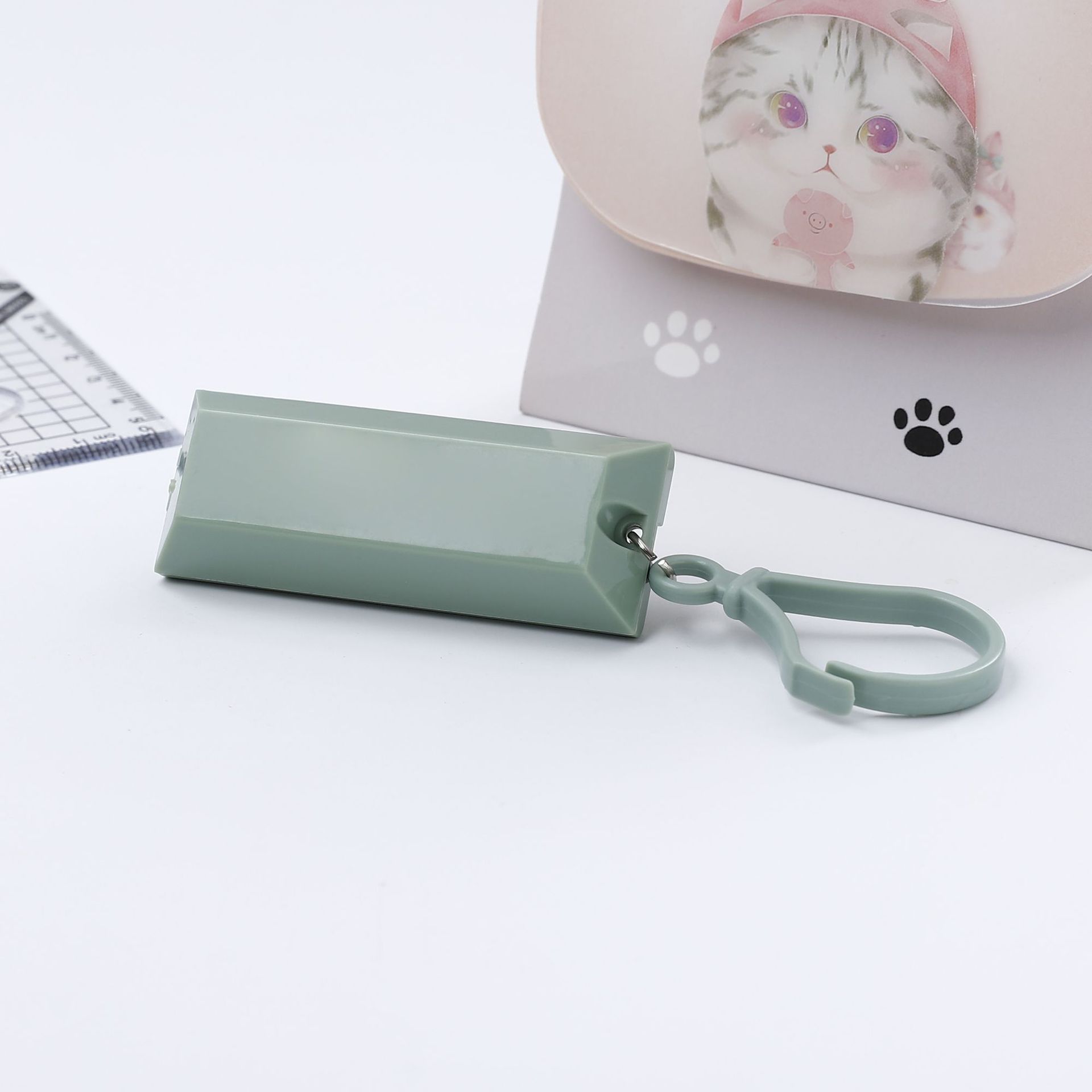 Cartoon Mini Wall Clock Silent Time and Date Display Desk Clock Digital Watch Student Small Wall Watch Keychain