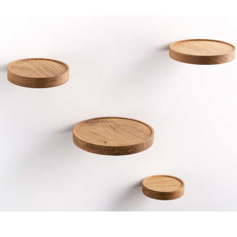 Cross-border Wall Rack Living Room Wall Partition Wooden Round Wall Rack Wall Bookshelf TV Wall Decoration