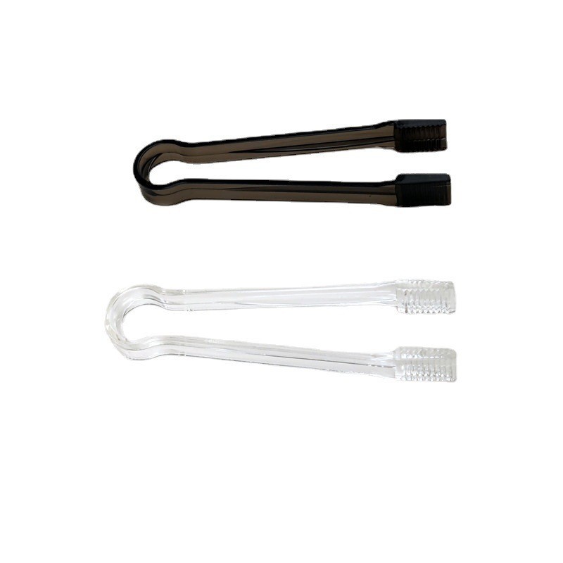 Factory Spot Wholesale Plastic Ice Clips with Toothed Anti-Slip Food Clips Food Grade Ps Material Acrylic Transparent Ice Clips