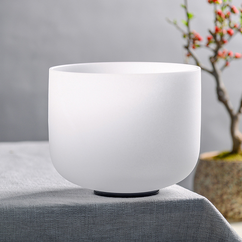 Белая кристаллическая чаша для звуковой терапии, чаша для медитации