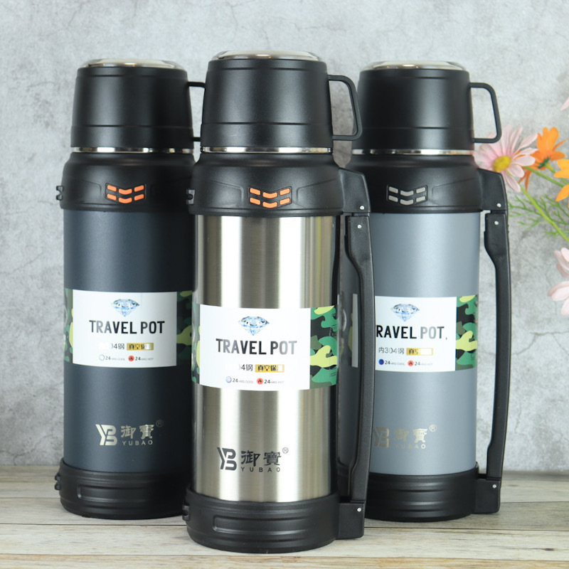 Travel Pot 2000ml Thermos Pot Large Capacity Thermos 304 Stainless Steel Portable Outdoor Travel Pot Kettle