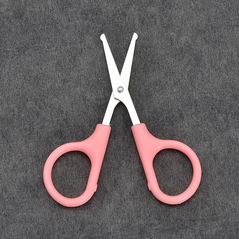 Wholesale Spot Stainless Steel Round Head Nose Hair Scissors Handmade Household Student Needlework Paper Cutting Portable Express Scissors