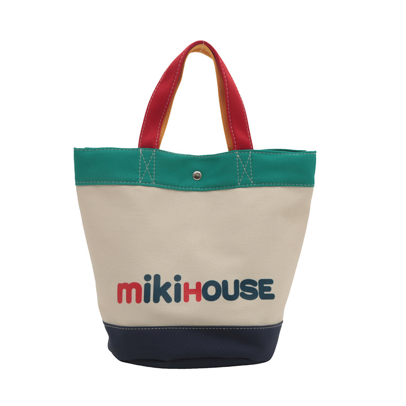 New Miki Style Cartoon Bag Sneak Bag Canvas Portable Lightweight Small Large Capacity Mother and Baby Bag Outgoing Backpack