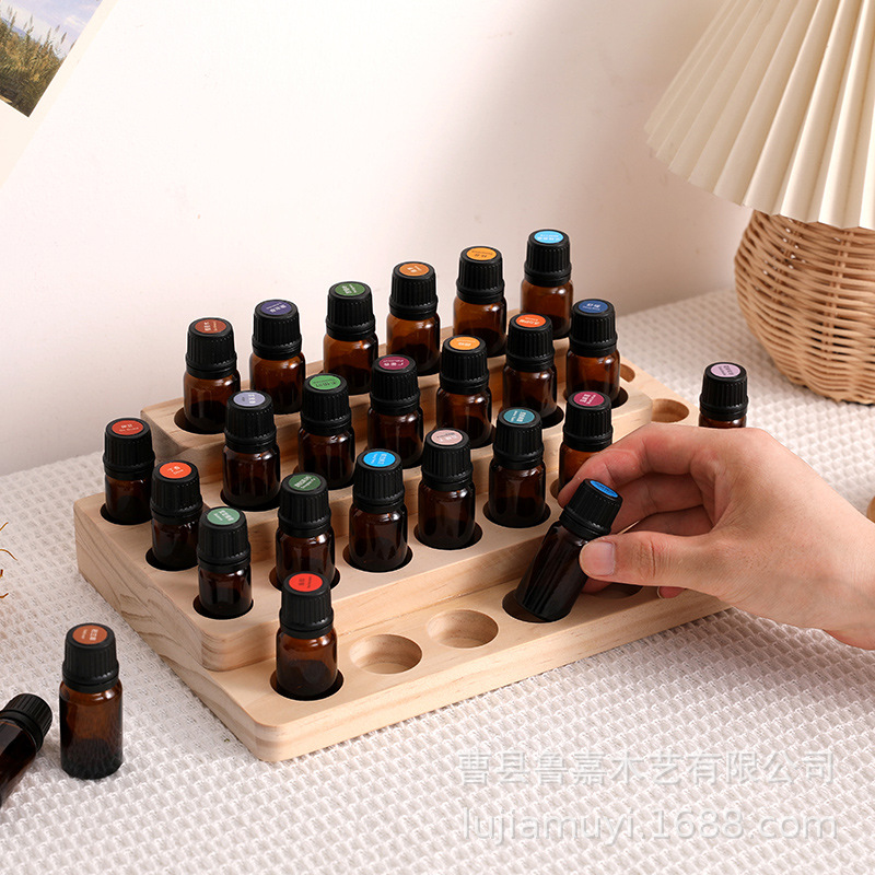 in stock wooden essential oil rack multi-layer porous l essential oil storage rack doteri essential oil display rack factory direct sales