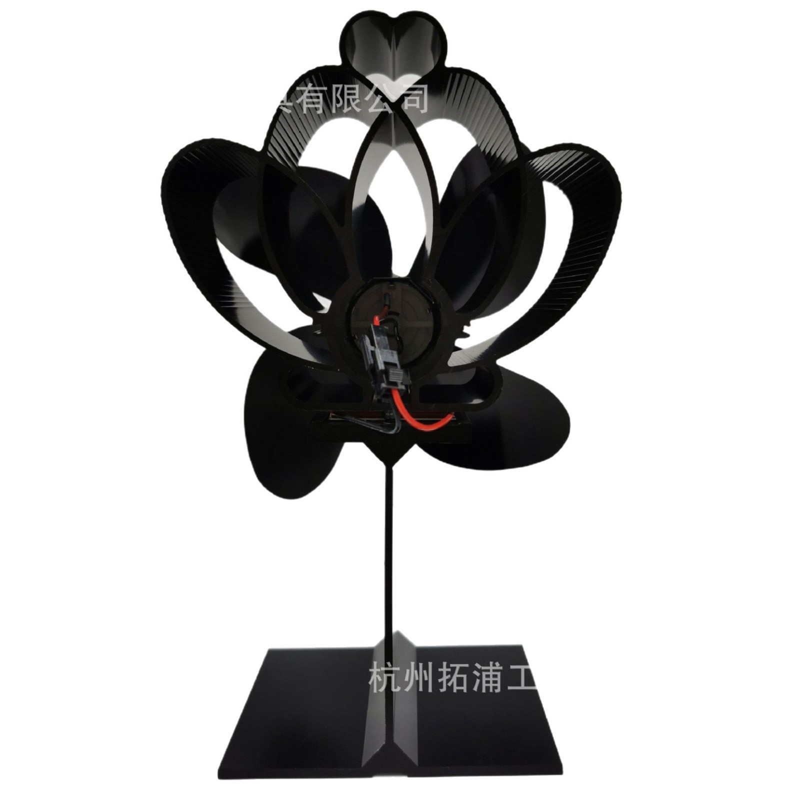 Gold Fireplace Fan with 4 Blades, High-Temperature Resistant, Real Fire Accessory, Aluminum Self-Starting Heat Pump, Coal-Saving Energy-Saving Device