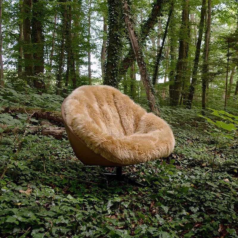 Nordic Designer Creative Simple Backrest Plush Single Sofa Chair Modern Small Apartment Living Room Light Luxury Leisure Chair