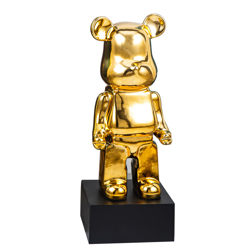 Cyber Celebrity Bears Big Ornaments Trendy Brand Kaws Building Blocks Bear Living Room Large Floor-Standing Light Luxury TV Cabinet Cartoon Doll