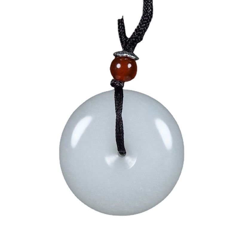 Factory in stock new natural Afghan white jade safe buckle Xinjiang white jade buckle will sell gifts live supply