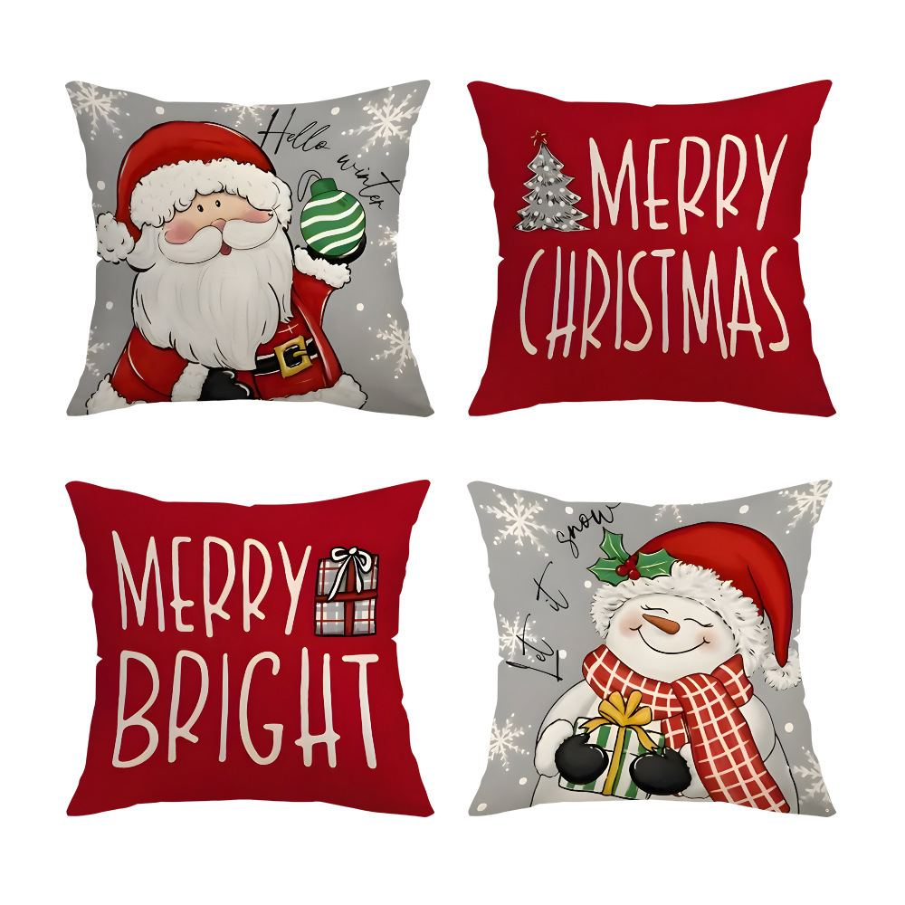 Наволочка с рождественским принтом, индивидуальный чехол для дивана