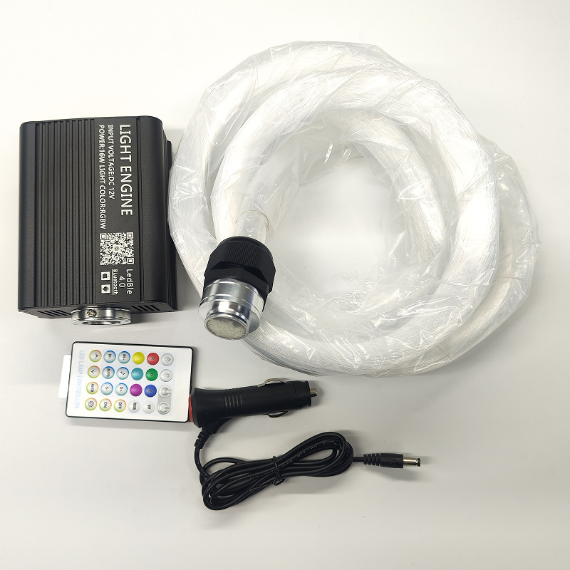 Fiber optic star light APP car star top modification 16w flashing light source machine with turntable roof ceiling light