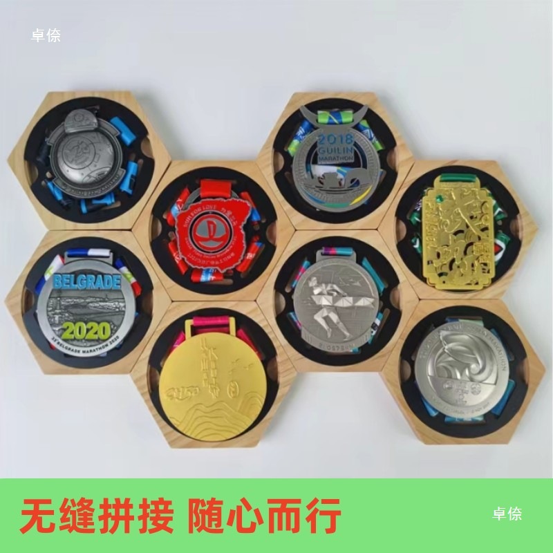 Hexagonal Display Box Display Medal Display Badge Medal Acrylic Sports Storage Box Kee