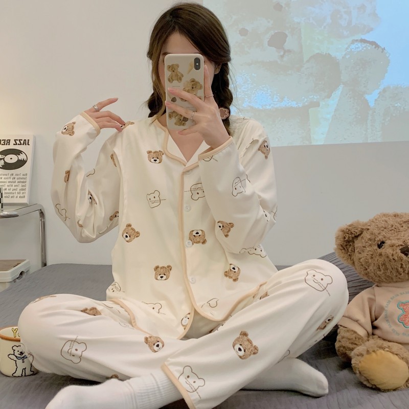 Тонкая хлопковая одежда для кормления, свободная, впитывающая пот, пижамы для беременных, осень