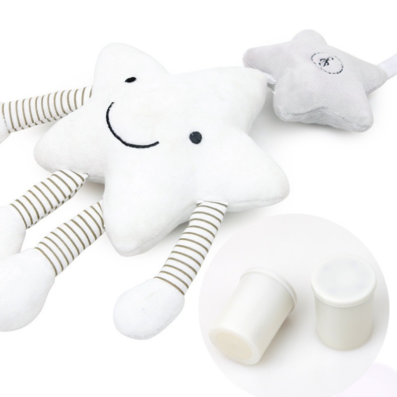 BBSKY white five-pointed star Music wind chime pendant baby car hanging bed hanging 0-1 years old baby plush toy