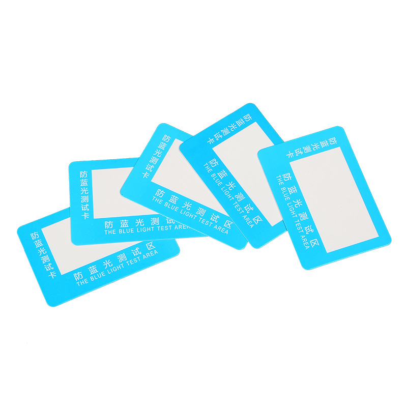 Spot Paper Anti-Blue Light Glasses Lens Test Card Anti-Blue Light Test Card Wholesale Sun Protection Uv Test Card