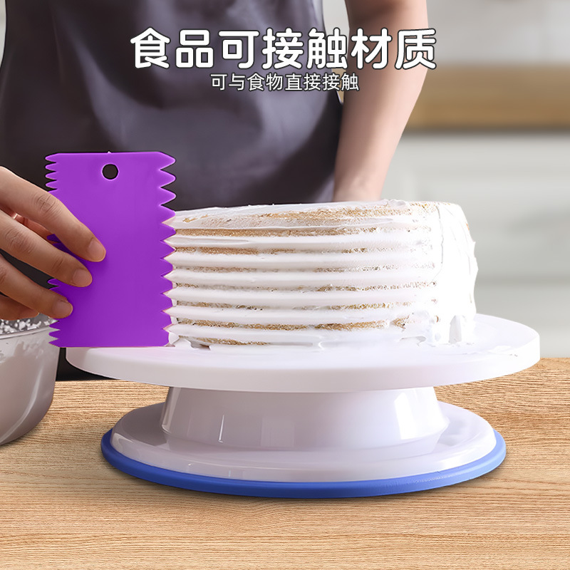 Baking cream scraper three-piece plastic noodle cutter PP cake cream scraper rice rolls scraper tooth scraper