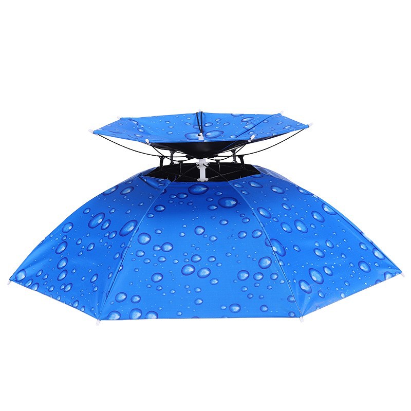 New bucket head wear rainy day sun hat head umbrella fishing sun protection hat umbrella umbrella type UV protection head cap umbrella hat