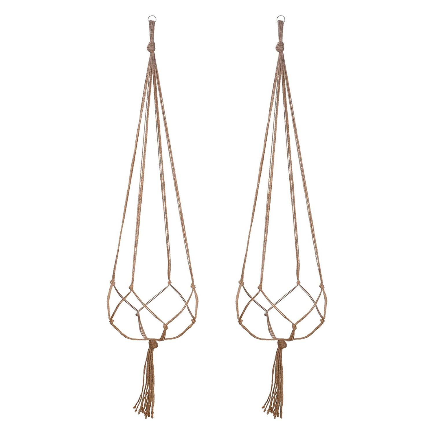 Cross-border Indoor Living Room Balcony Cotton Rope Hand-woven Hanging Rope Plant Net Bag Flower Pot Hanger Wall-mounted