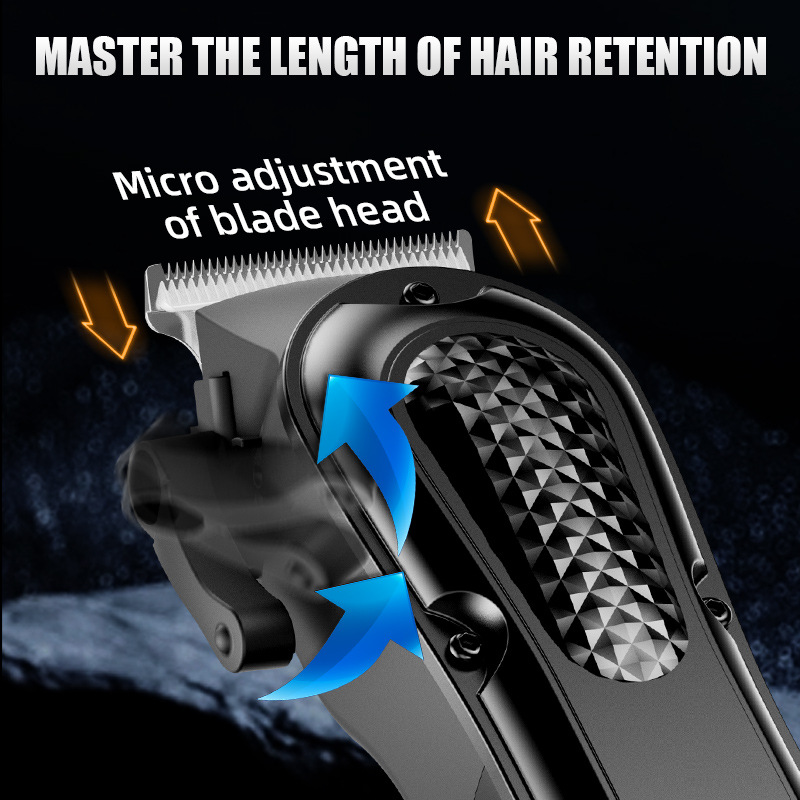 Cross-Border Hair Clipper Electric Shaving Oil Head Carving Electric Clipper Hair Cutting Push Digital Display Hair Salon Special Electric Clipper Set