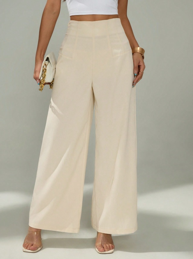 2025 Cross-Border European and American Amazon Autumn New Women's Fashion Commuter Casual Drape Slimming Wide-Leg Pants Long Pants