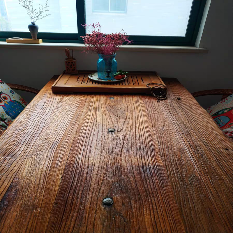 Old Elm Door Panel Table, Retro Nostalgic Bar Table, Old Wooden Board, Log Table, Weathered Board Tea Table, Tea Table, Folk Table