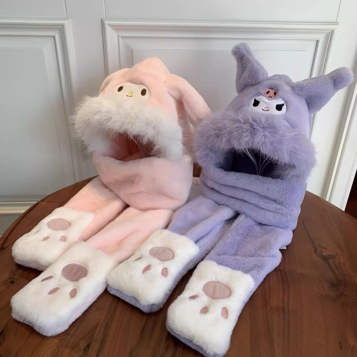 Children's Star Dailu Hat Scarf One 2024 New Autumn and Winter Plush Gloves Winter Scarf Girls