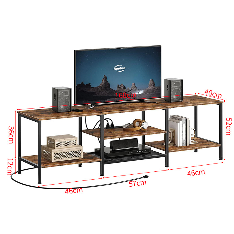 Customizable Entrance Cabinet with Samples 160cm Retro Tv Cabinet Multi-Layer Storage Rack Balcony Flower Rack Living Room Tv Rack