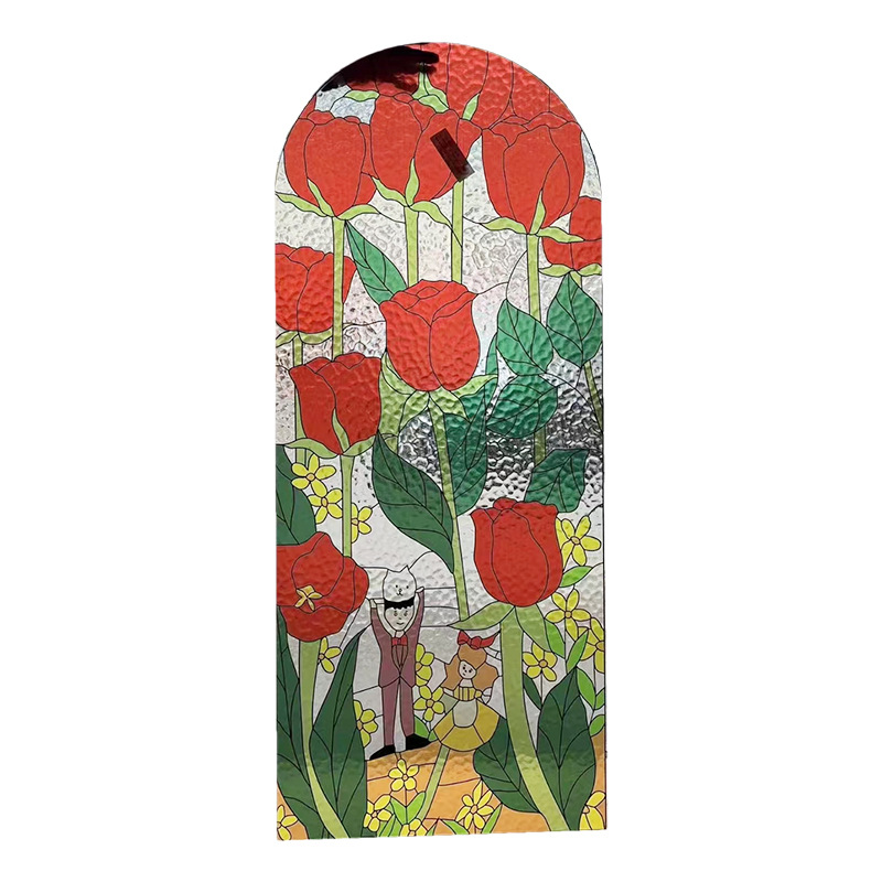 Chinese Style Window Xiguan Manchuria Window Antique Door and Window Begonia Flower Art Glass Solid Wood Flower Lattice Solid Wood Door and Window Customization