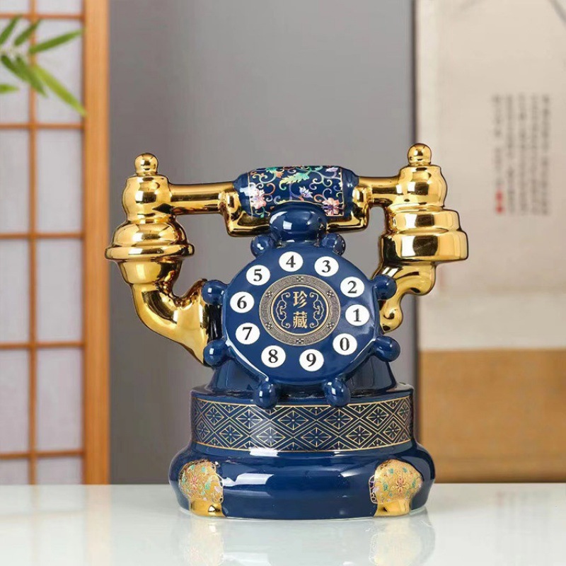 Jingdezhen Ceramic Wine Bottles 1.5kg Pcs Telephone Wine Bottles 1.5kg High Temperature Color Glaze Home Furnishings Wine Jar Flask